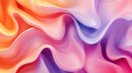 Fototapeta premium Abstract waves of vibrant colors flowing smoothly in a harmonious blend, creating an energetic and soothing visual experience.