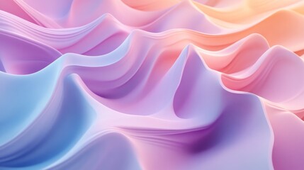 Obraz premium Abstract wavy fabric in soft pastel colors creating a serene and dreamy atmosphere.