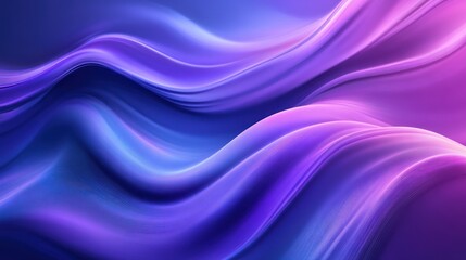 Naklejka premium A stunning abstract composition featuring flowing waves in shades of purple and blue, creating a serene and dynamic atmosphere.