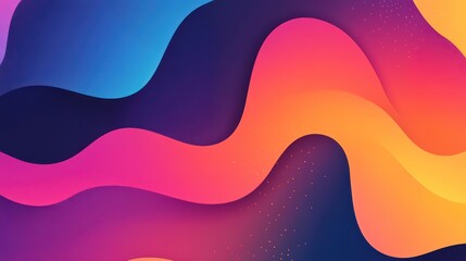 Fototapeta premium Vibrant abstract waves in shades of blue, pink, and orange create a dynamic and modern background.