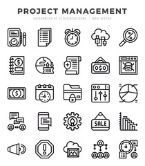 Project Management. Lineal icons Pack. vector illustration.