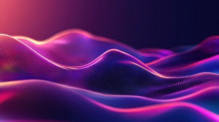 Abstract representation of colorful, flowing waves with a vibrant blend of purple and pink tones.