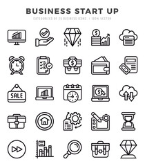 icons set. Business Start Up for web. app. vector illustration.