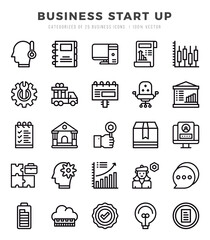 Business Start Up. Lineal icons Pack. vector illustration.