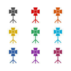 Movie spotlight  icon isolated on white background. Set icons colorful