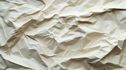 Obraz premium Textured close-up of crumpled beige paper, showcasing organic patterns and soft shadows.