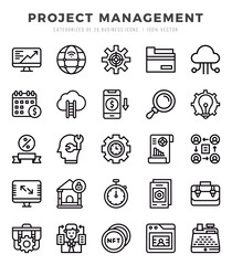 Set of Project Management Icons. Simple Lineal art style icons pack.