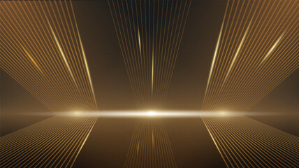Black and Gold background abstract geometric shapes luxury design wallpaper.Realistic layer elegant futuristic glossy light.Cover layout template.