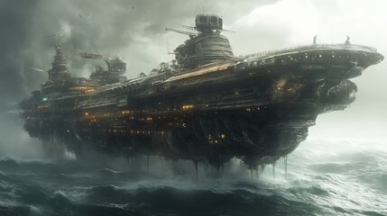 Fototapeta premium Futuristic ship from the movie Pirates of the Caribbean