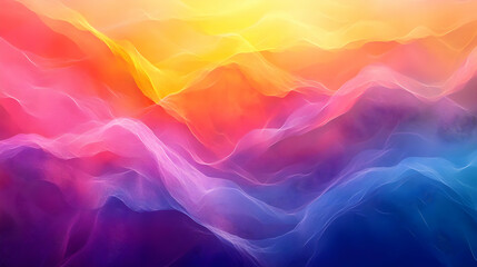 Fototapeta premium Abstract Colorful Wavy Landscape with Digital Art Style Background