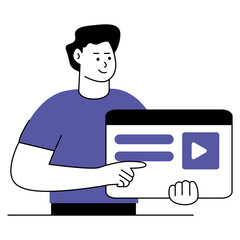 Obraz premium Hand Drawn Character Digital Business Illustration