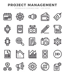 Set of Lineal Project Management Icons. Lineal art icon. Vector illustration