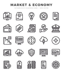 Market & Economy icons set for website and mobile site and apps.