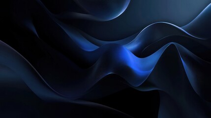 Obraz premium Abstract flowing blue waves create a serene and modern atmosphere in this digital artwork.