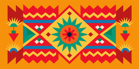 Vibrant geometrical pattern design celebrating hispanic heritage