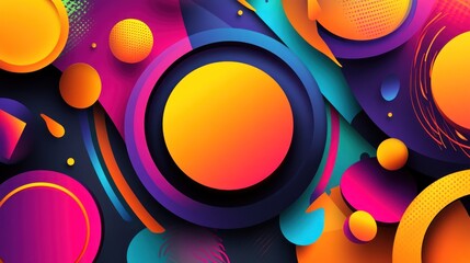Vibrant abstract design featuring colorful circles and layers, ideal for modern backgrounds and graphic elements.