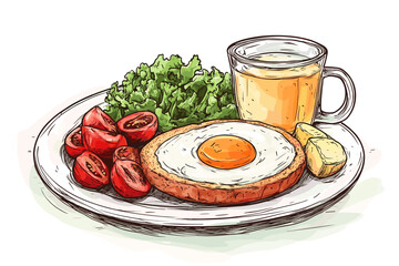 Healthy breakfast vector illustration of food for breakfast. Morning meal. Breakfast menu