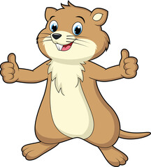 Cute standing gopher with thumbs up
