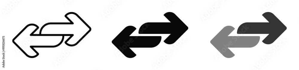 Poster double arrow icons in four direction set. double arrow icon