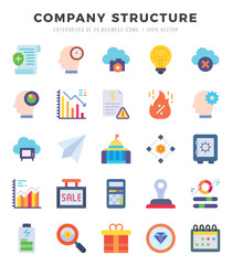 icons set. Company Structure for web. app. vector illustration.