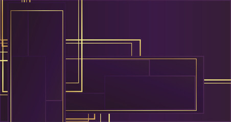 Abstract design featuring rich purple hues and elegant golden lines