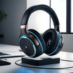 Digital gaming headphones with hd technology AI Generative