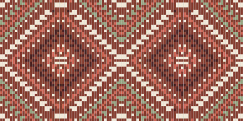 Zigzag Ikat Pattern Meaningfolk Embroidery, Aztec Geometric Ornament Print. Design for Carpet, Wallpaper, Clothing, Wrapping, Fabric