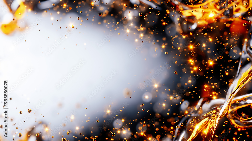 Aufkleber this backdrop captivates with swirling golden particles and sparkling lights against a contrasting d