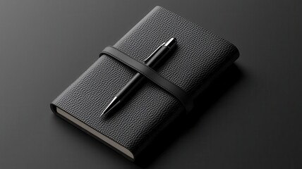 Personalized leather notebook cover, sleek design, 3D illustration