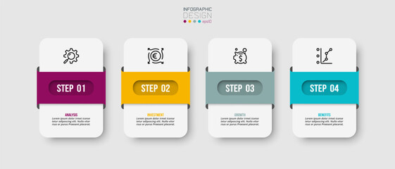 Infographic template business concept with step.
