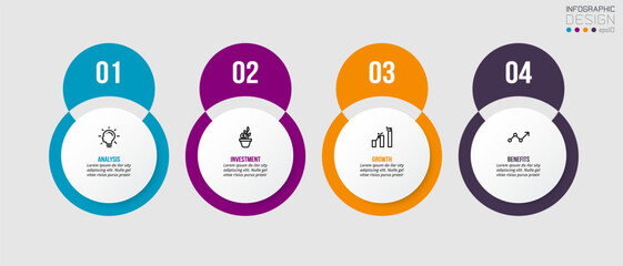 Infographic template business concept with step.
