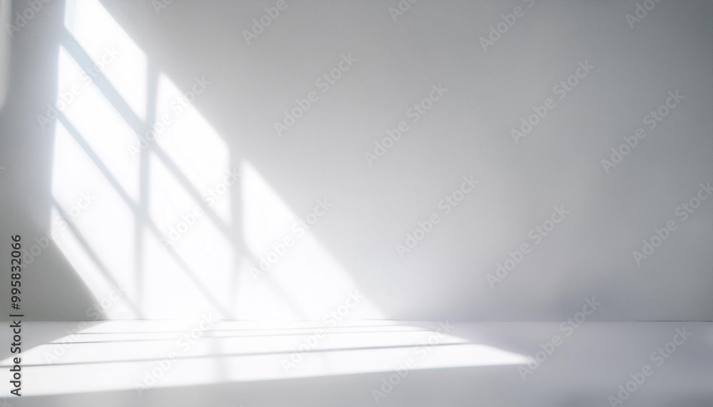 Aufkleber abstract white studio background for product presentation with window shadows and sunlight. blurred 