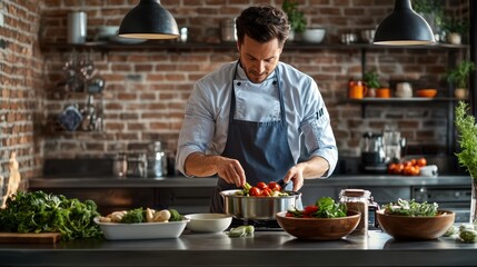 The Chef in Modern Kitchen