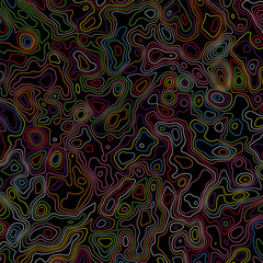 Brightly coloured background with an abstract topography design