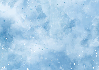 Hand painted pastel blue watercolour background 