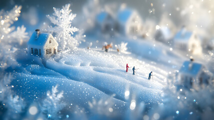 winter landscape with snow