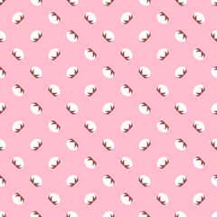 Naklejka premium Background with cotton flowers. Seamless repeating pattern.