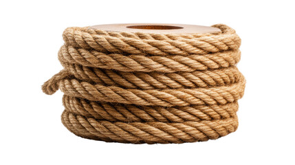 Coiled rope on a white isolated background. PNG