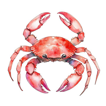 recommend clip art: red crab isolated on white background