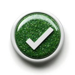 A green approval icon, typically represented with a checkmark or tick, symbolizing confirmation, success, or a positive action.