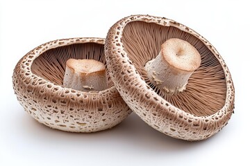 Portobello Mushrooms , isolated on white background,  , copy space for text,