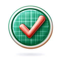 A green approval icon, typically represented with a checkmark or tick, symbolizing confirmation, success, or a positive action.