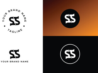SS creative letter monogram and symbol round and circle design to use for cap and clothing mockups
