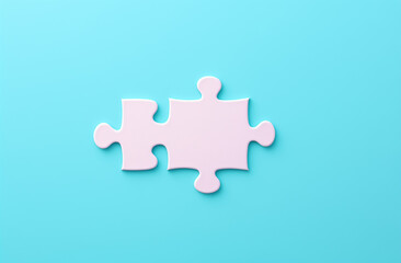 Obraz premium 3d puzzle piece on blue background.