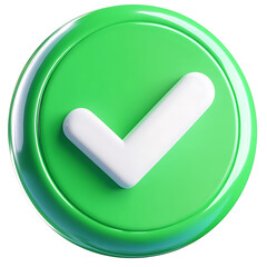  green approval icon, typically represented with a checkmark or tick, symbolizing confirmation, success, or a positive action.