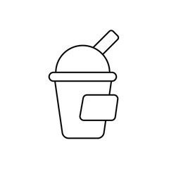 soft drink line icon with white background vector stock illustration