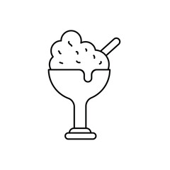 ice cream cup line icon with white background vector stock illustration