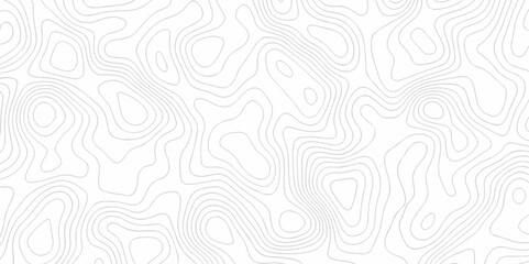 White wave line geography landscape Topo contour map on background. Geographic mountain relief diagram line wave carve pattern. Topographic world map texture.