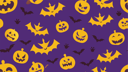seamless pattern with halloween pumpkins