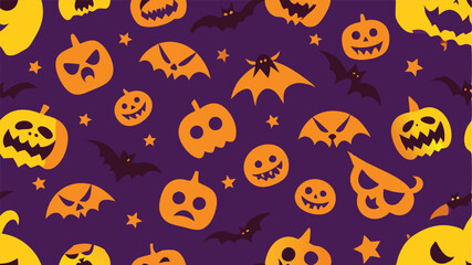 halloween pattern with pumpkins